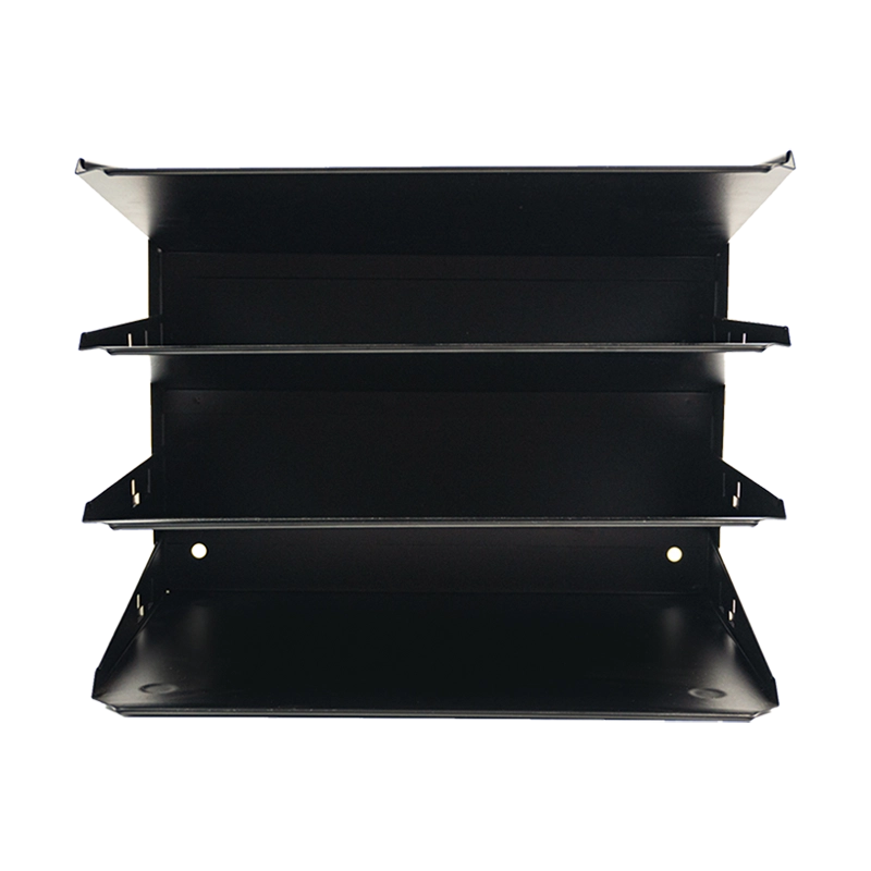 EASY LIFE PRODUCTS Desk File Organizer Shelf Rack, Metal, black 4Tier